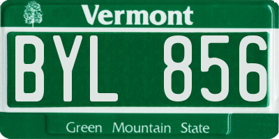 VT license plate BYL856