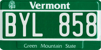 VT license plate BYL858