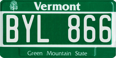 VT license plate BYL866