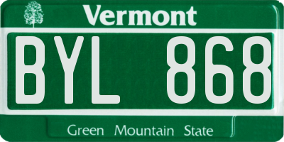 VT license plate BYL868