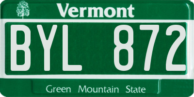 VT license plate BYL872