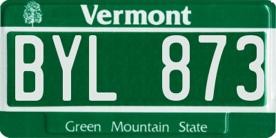 VT license plate BYL873