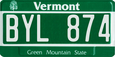 VT license plate BYL874