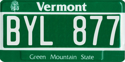 VT license plate BYL877