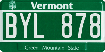 VT license plate BYL878