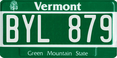 VT license plate BYL879