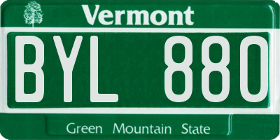 VT license plate BYL880