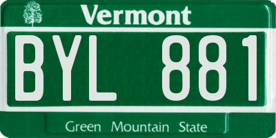 VT license plate BYL881
