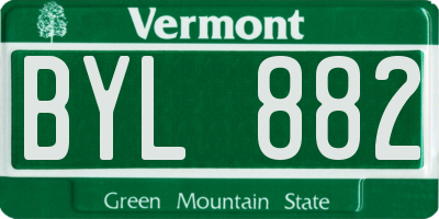 VT license plate BYL882