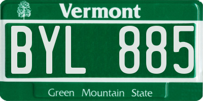 VT license plate BYL885