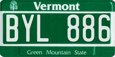 VT license plate BYL886