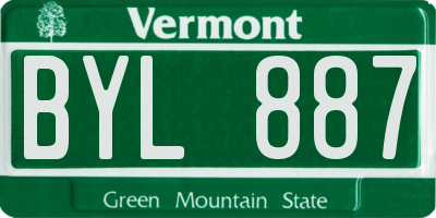 VT license plate BYL887