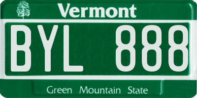 VT license plate BYL888