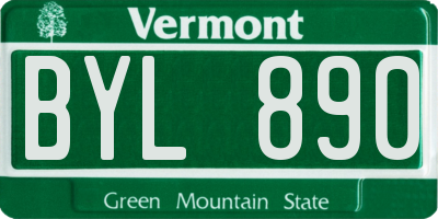 VT license plate BYL890