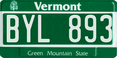 VT license plate BYL893