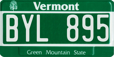 VT license plate BYL895
