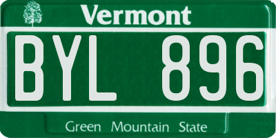 VT license plate BYL896