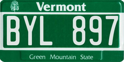 VT license plate BYL897