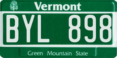 VT license plate BYL898