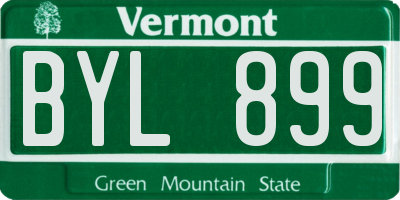 VT license plate BYL899