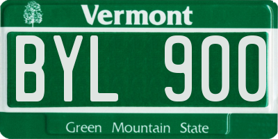 VT license plate BYL900
