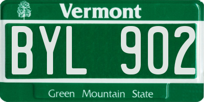 VT license plate BYL902