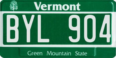 VT license plate BYL904