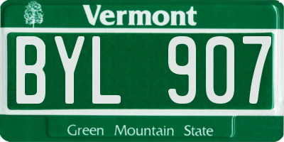 VT license plate BYL907