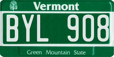 VT license plate BYL908
