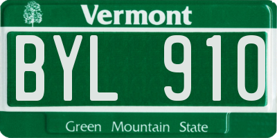 VT license plate BYL910