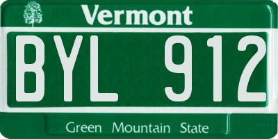 VT license plate BYL912