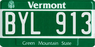 VT license plate BYL913