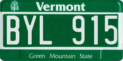 VT license plate BYL915