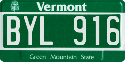VT license plate BYL916