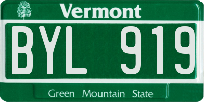 VT license plate BYL919