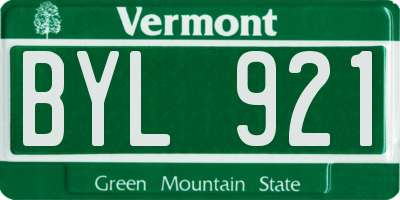 VT license plate BYL921
