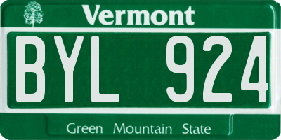 VT license plate BYL924