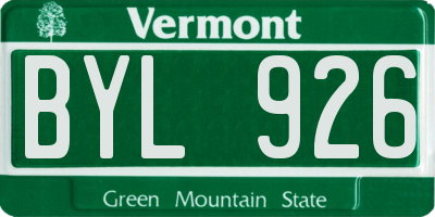 VT license plate BYL926