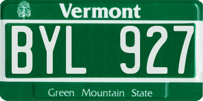 VT license plate BYL927