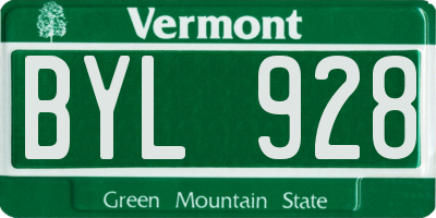 VT license plate BYL928