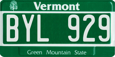 VT license plate BYL929