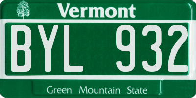 VT license plate BYL932