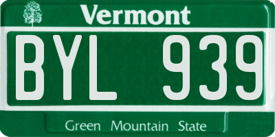 VT license plate BYL939