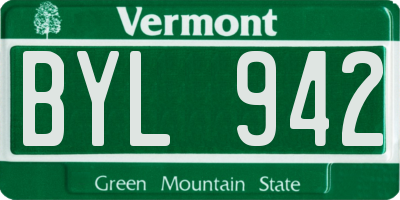 VT license plate BYL942