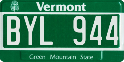 VT license plate BYL944