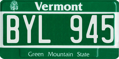 VT license plate BYL945