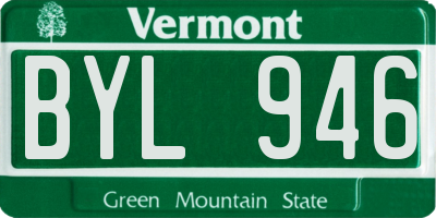 VT license plate BYL946