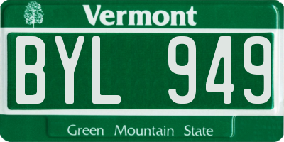 VT license plate BYL949