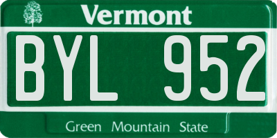 VT license plate BYL952