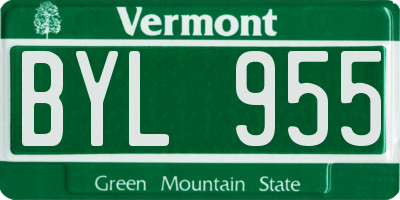 VT license plate BYL955